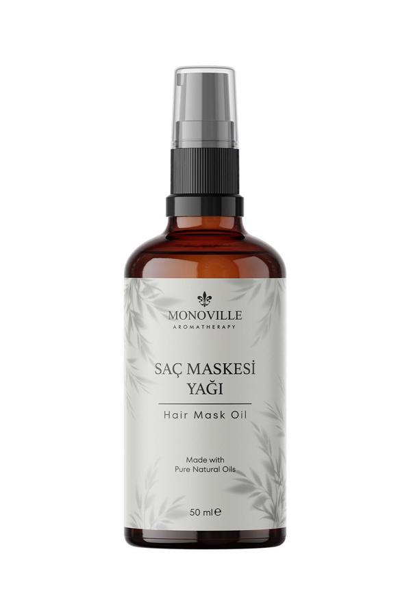Saç Maskesi Yağı 50 ml Cam Şişede %100 Saf ve Doğal (Hair Mask Oil) - Image 1