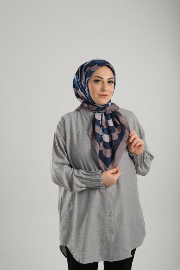 Giverny Vizon Desenli Eşarp Bambu Geometrik Dijital Baskılı 202205_10 - Image 1