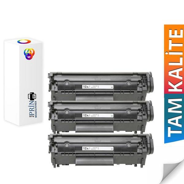 Hp Laserjet 1018 Yazıcı Uyumlu 12A Muadil Toner 3'lü Paket - Image 1