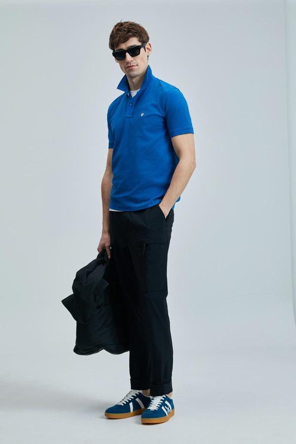 Lufian Erkek Laon Smart Polo T-Shirt 111040206 Saks - Image 1
