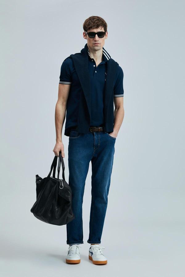 Lufian Erkek Everes Smart Polo T-Shirt 111040216 Lacivert - Image 1