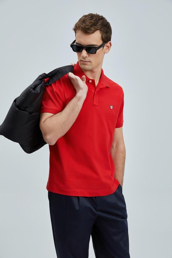 Lufian Erkek Laon Smart Polo T-Shirt 111040206 Kırmızı - Image 1