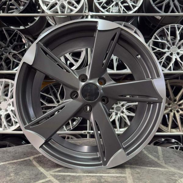 18 inç 5x112 Audi Gun Metal Elmas Kesim Jant Modeli (4 Adet) - Image 1
