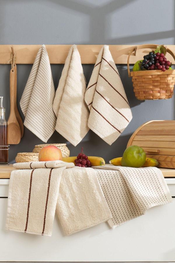 Denia Home Textile Luna 6'Lı Mutfak Ve El&Yüz Havlu Seti 30X50 Cm - Image 1