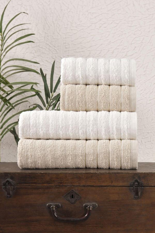 Denia Home Textile Elora 4'Lü Banyo Havlu Seti - Image 1