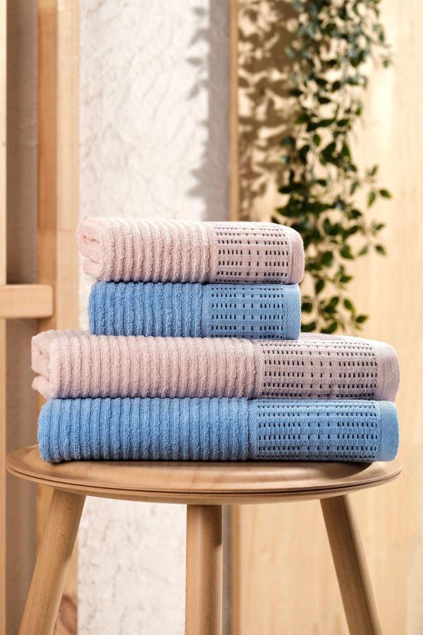 Denia Home Textile 4'Lü Liora (Battal Boy) Banyo Havlu Seti - Image 1