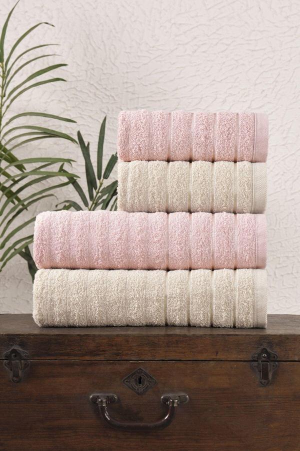 Denia Home Textile Elora 4'Lü Banyo Havlu Seti - Image 1