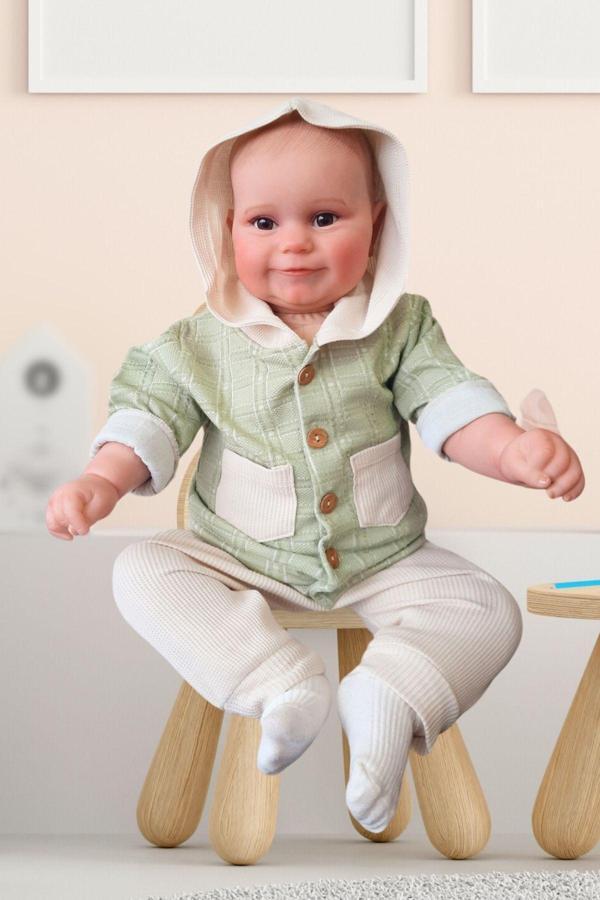 Minytrendy Erkek Bebek Mevsimlik Kapüşonlu Cep Detaylı Alt Üst Yenidoğan Bebek Takımı Bayramlık - Image 1