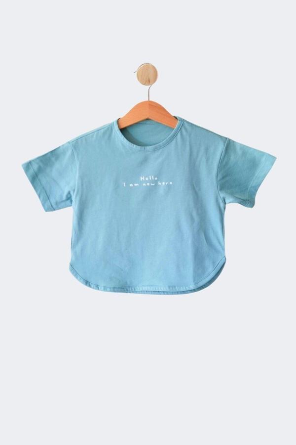 Minytrendy Bebek/Çocuk Unisex %100 Organik Pamuk Oversize T-Shirt - Image 1