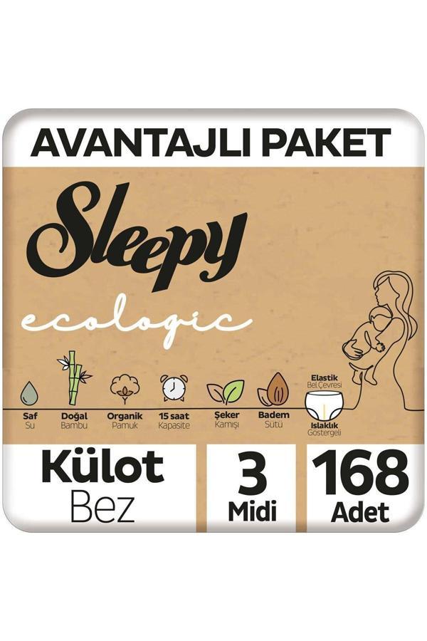 Ecologic Premium Plus Avantajlı Paket Külot Bez 3 Numara Midi 168 Adet - Image 1