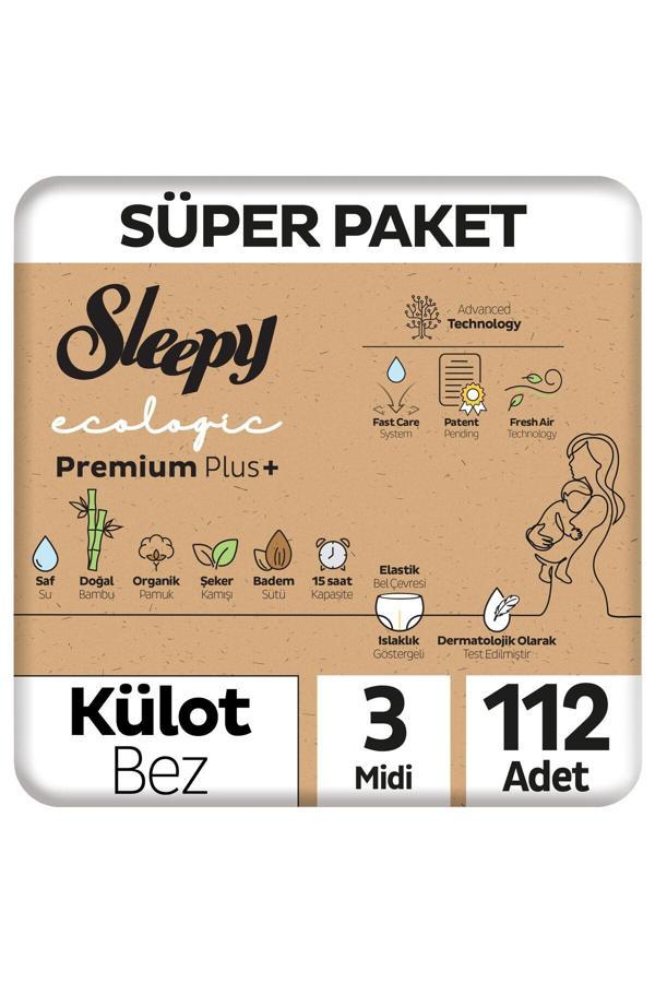 Ecologic Premium Plus Süper Paket Külot Bez 3 Numara Midi 112 Adet - Image 1