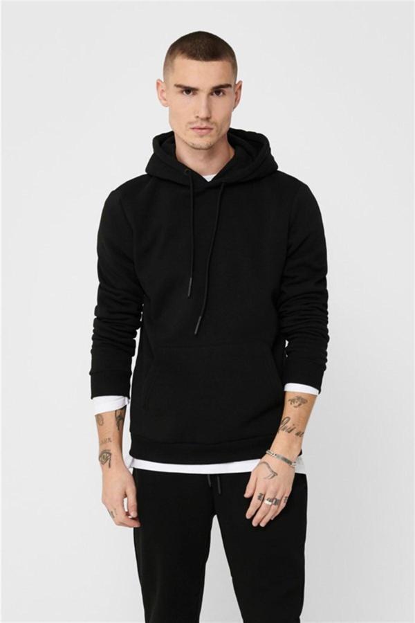 Only & Sons Ceres Erkek Kapüşonlu Sweatshirt - 22018685-Black - Image 1