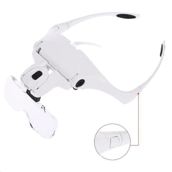 Büro Ev Ofis Hediyesi için 3,5X 5LENS 2LED Işıklı Büyüteç Ayarlanır Tip Göz Büyüteci - Image 1