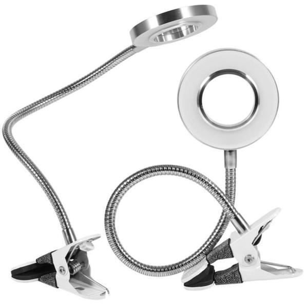 Büro Ev Ofis Hediyesi için 8X Büyütür Usb Girişli Büyüteç Çalışma Mandallı Lambalı Masa Büyüteci - Image 1
