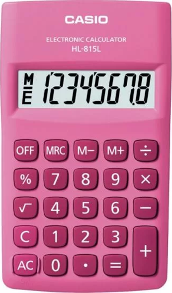 Casio 8 Hane Pembe Cep Tipi Hesap Makinesi HL-815L-PK - Image 1