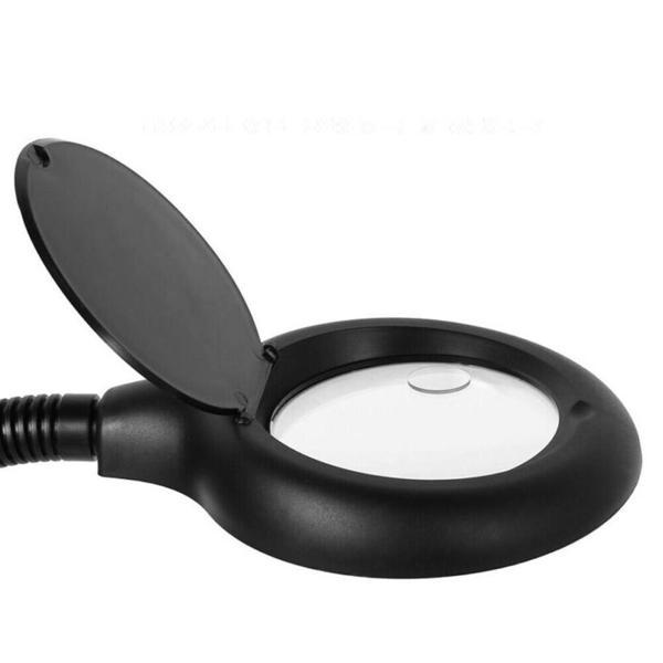 Büro Ev Ofis için 10X 40LED Işıklı Büyüteç Standlı Hazneli Esnek Lambalı Masa Büyüteci - Image 1