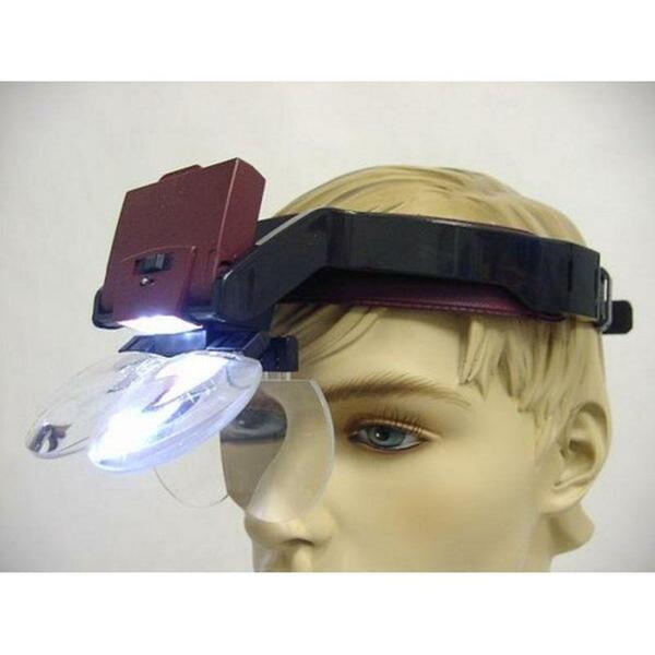 Büro Ev Ofis için 4LENS  Takmalı Led Işıklı Büyüteç Şapka Tip Eller Serbest Çalışma Büyüteci - Image 1