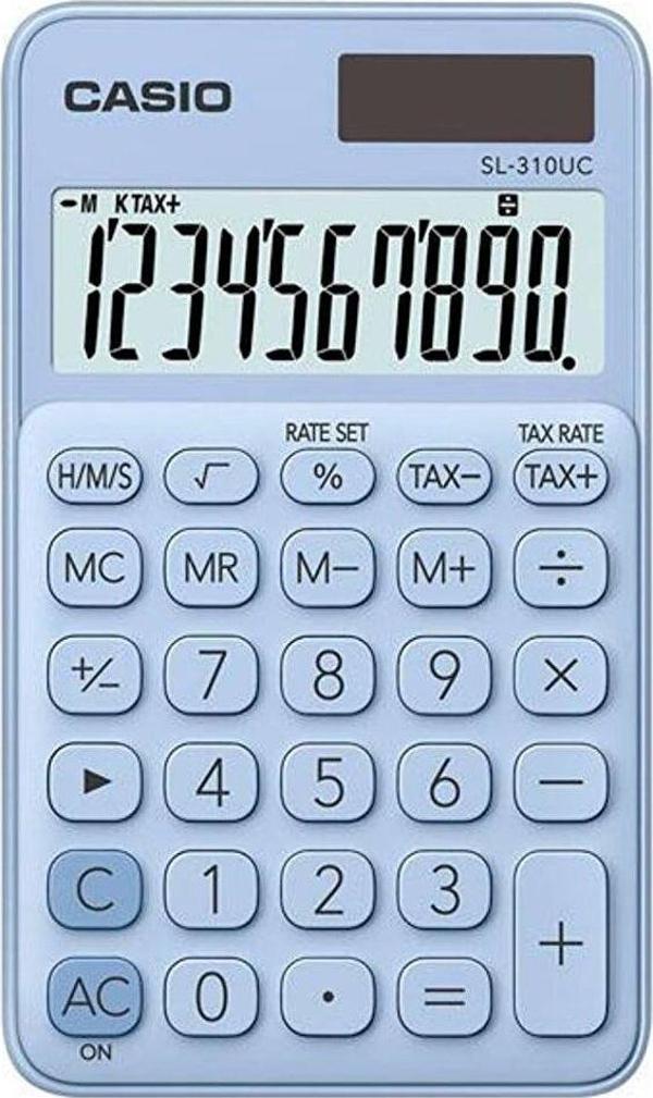 Casio Sl-310Uc-Lb Cep Tipi 10 Hane Açık Mavi Hesap Makinesi - Image 1