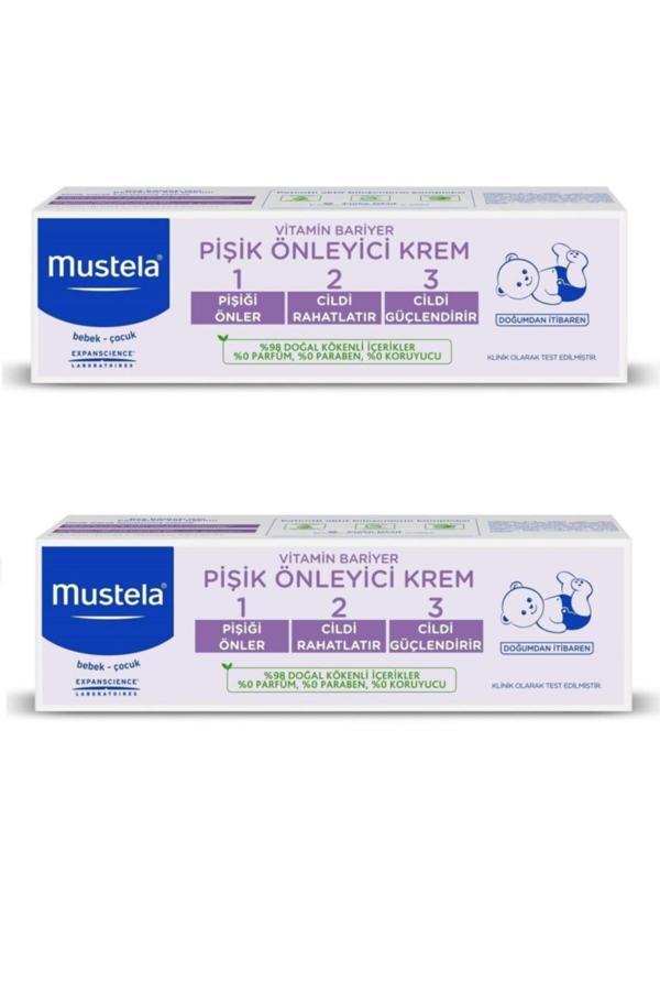 Mustela Vitamin Barrier Cream 1.2.3 Pişik Kremi 100 ml 2 Adet - Image 1