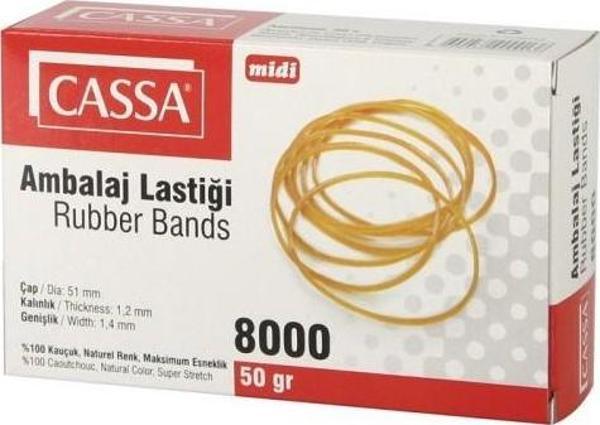 Cassa 8000 Ambalaj Lastiği (Paket Lastiği) Yüzde 100 Kauçuk 50 Gram Midi (5 Paket) - Image 1