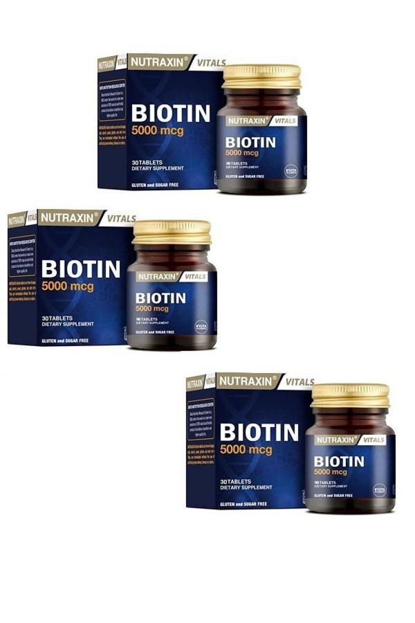 Nutraxin Biotin 5000 Mcg 30 Tablet 3 Adet - Image 1