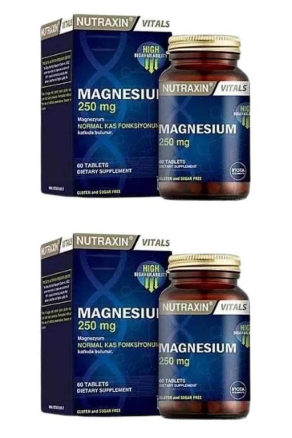 Nutraxin Magnesium 250 Mg 60 Tablet 2 Adet - Image 1