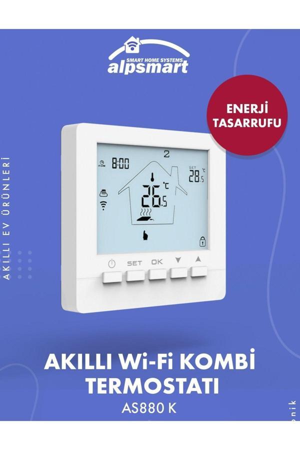 ALPSMART AS880K Wi-Fi Akıllı Kablolu Kombi Oda Termostatı - Tuya Uyumlu - Image 1