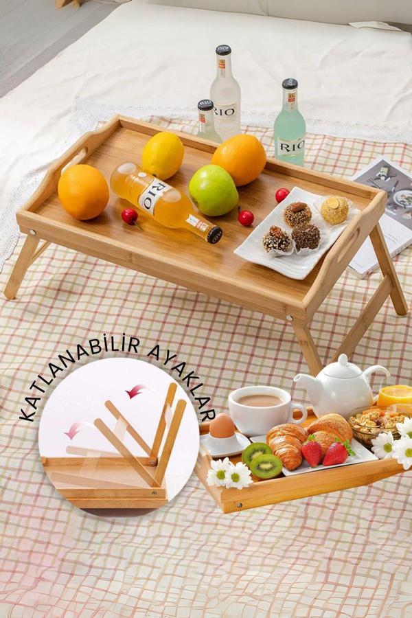 Mithra Life Katlanır Ayaklı Portatif Bambu Yatak Koltuk Piknik Keyif Tepsisi MIT1142 - Image 1