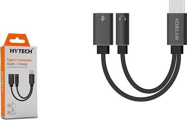 Hytech Gri Metal Typec To 3.5 Jack+Typec Çevirici Hy-Xo40 - Image 1