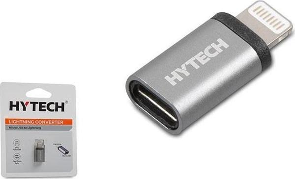 Hytech Gümüş Metal Gövde Microusb 5Pin F To Lightning M Çevirici Hy-Xo25 - Image 1