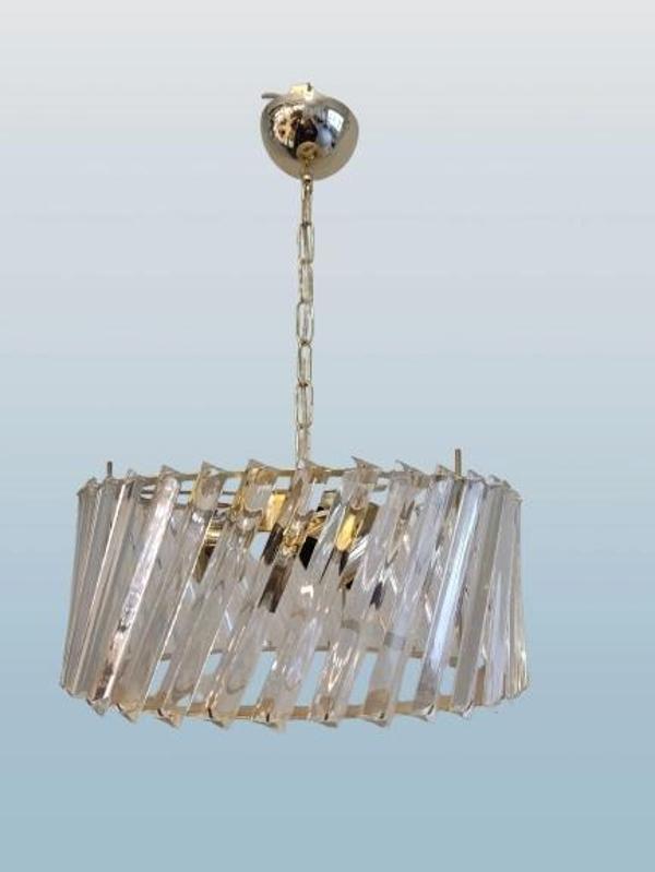 DMR Kristal Çapraz Taşlı GOLD Yuvarlak Üçlü Avize 3 x E-27 Duylu - Image 1