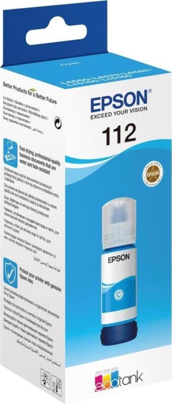 Epson T06C2 (112) Cyan Mavi Şişe Mürekkep C13T06C24A - Image 1