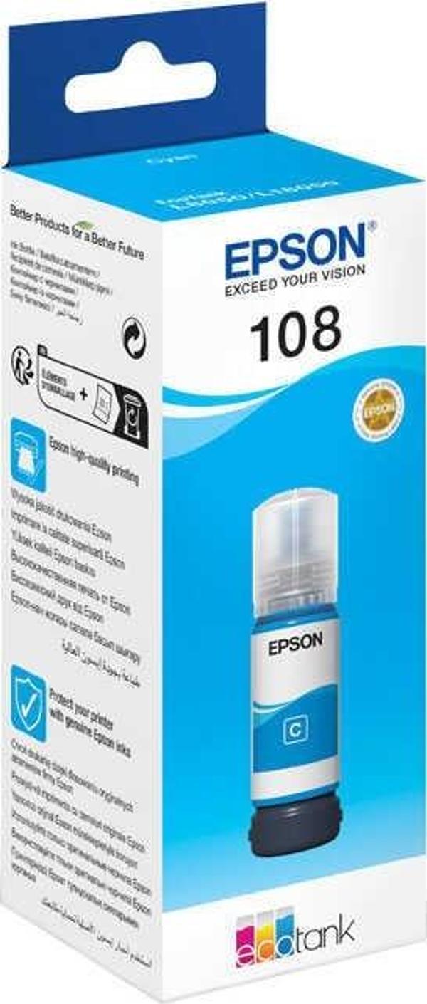 Epson T09C2 108 Cyan Mavi Şişe Mürekkep T09C24A L18050-L8050 - Image 1