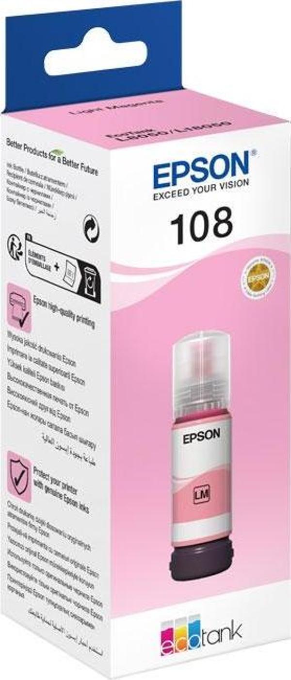 Epson T09C6 108 Light Magenta Açık Kırmızı Şişe Mürekkep T09C64 L18050-L8050 - Image 1