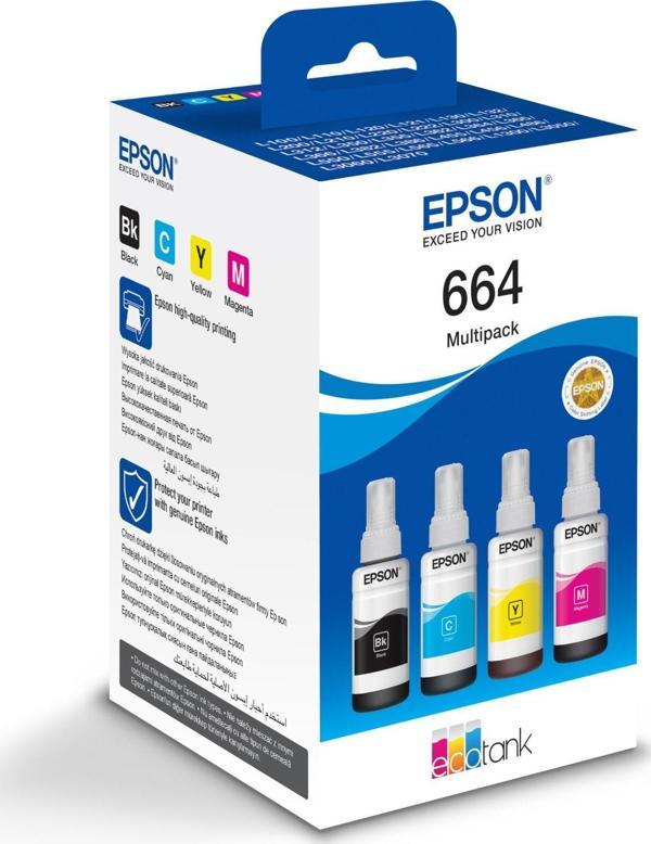 Epson T6646 Cyan-Magenta-Yellow-Black Mavi-Kırmızı-Sarı-Siyah 4 Lü Multipack Kartuş Seti - Image 1