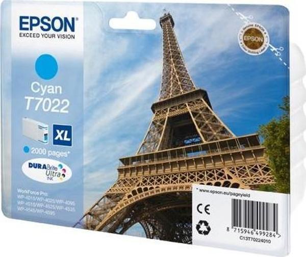 Epson T7022 Cyan Mavi 2.000 Sayfa Kapasiteli Mürekkep Kartuş T70224010 - Image 1
