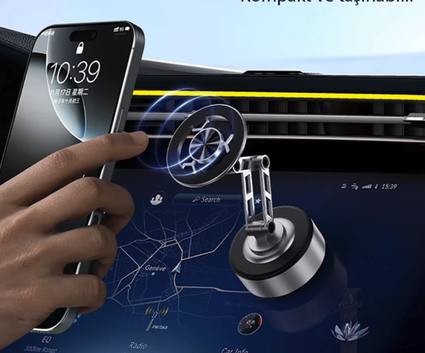 Mercedes c200 e200 EQB Premium vakumlu teleskopik magsafe araç içi telefon tutucu rubinyum mıknatıslı - Image 1