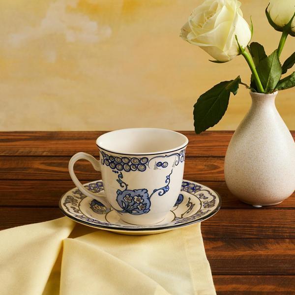 Karaca x Ömür Akkor İznik Hatai Çay Fincanı ve Tabağı 200 ml - Image 1