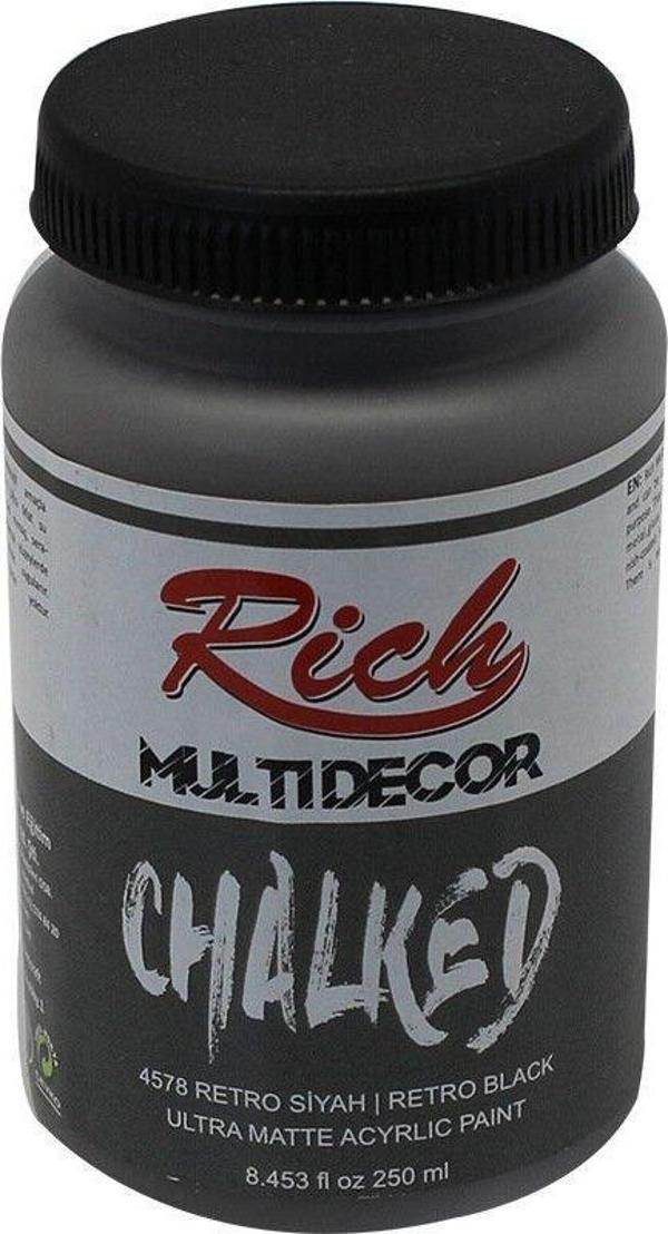 Rich Akrilik Boya Multi Decor Chalked 250 Cc Retro Siyah 250-4578 - Image 1
