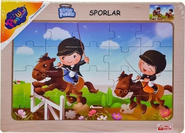 Onyıl Oyuncak ONY-85-86-87-88 Ahşap Eğitici Puzzle Sporlar - Image 1