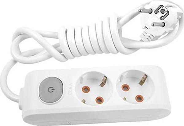 Viko Multi-Let 2 Li Anahtarlı 1 Metre Kablolu Priz (90117201) - Image 1