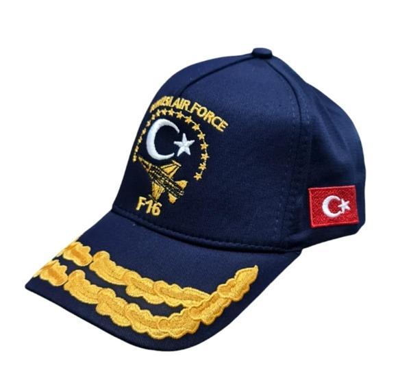 Seyhan F16 TURKISH AIR FORCE LACİVERT ÇİFT DEFNE DALI İŞLEMELİ - Image 1