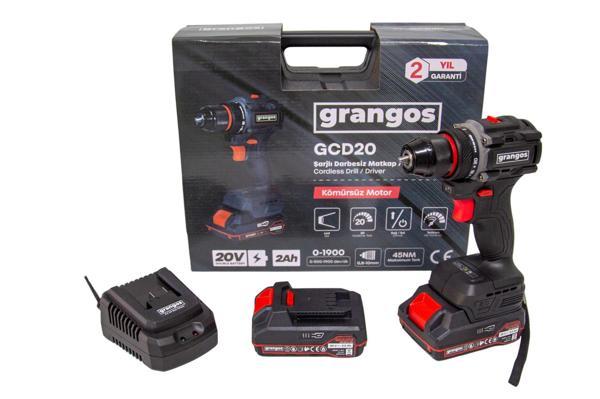 Grangos GCD20-T2 20V 2 Ah Çift Akülü Darbesiz Matkap - Image 1
