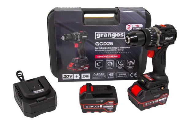 Grangos GCD25-F2 20V 5 Ah Çift Akülü Darbeli Matkap - Image 1