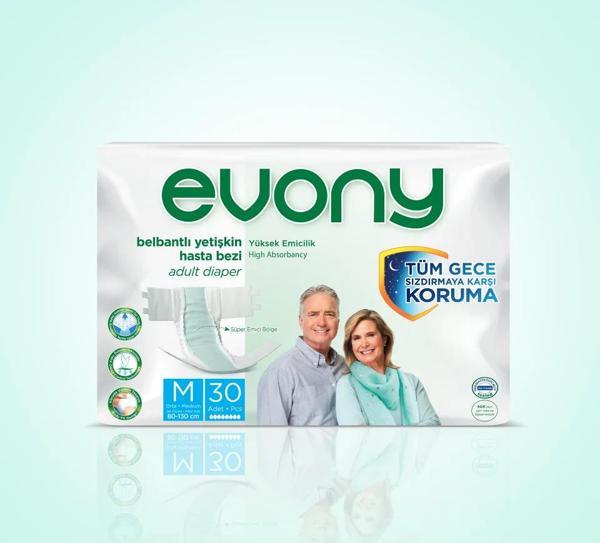 Evony Belbantlı Yetişkin Hasta Bezi M Beden 30x6 180 Adet - Image 1