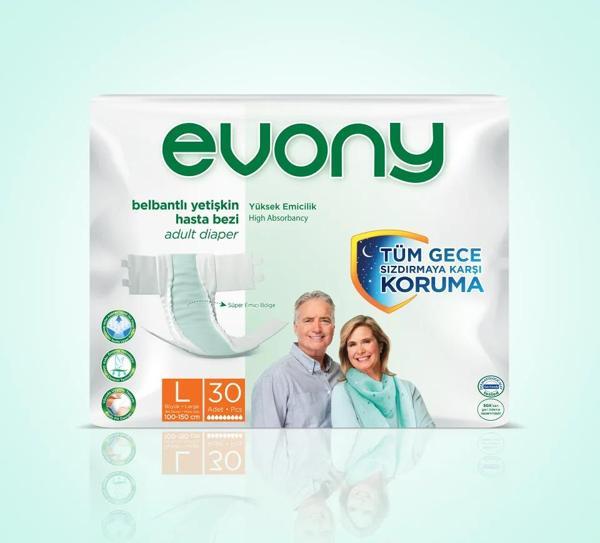 Evony Belbantlı Yetişkin Hasta Bezi L Beden 30x2 60 Adet - Image 1