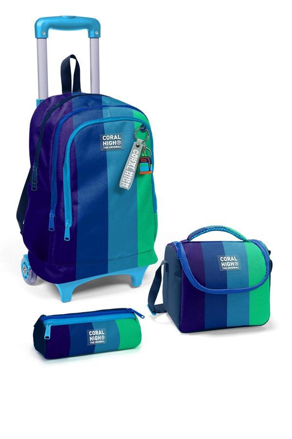 Coral High Kids Renkli Çizgili 3’lü Okul Çanta Seti SET0123981 - Image 1