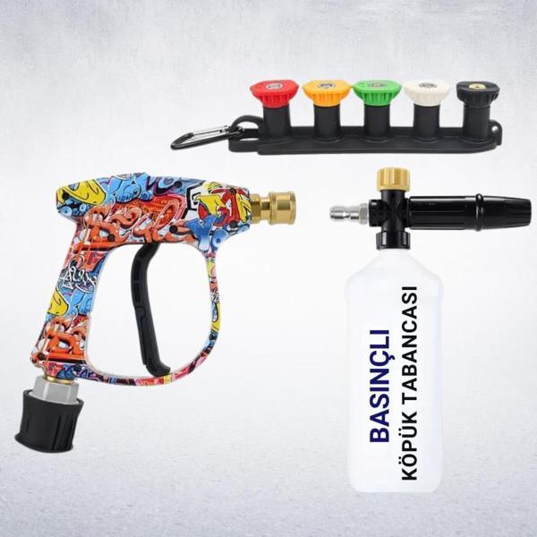 Coofbe Karcher K Serisi İle Uyumlu 5 Nozzle Set Basınçlı Araç Yıkama Tabancası Seti Basınçlı Yıkama Makinesi Bear - Image 1