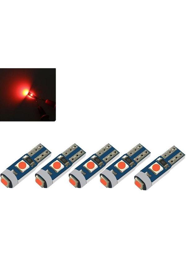 Zembil 5 Adet T5 Led Kilometre Kadran Ambians Aydınlatma Led Ampul Kırmızı - Image 1