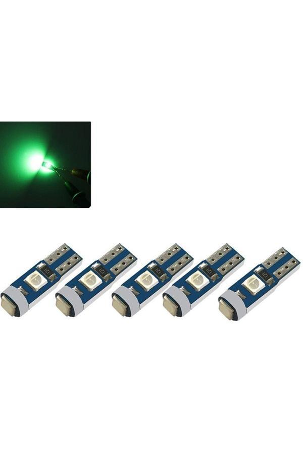 Zembil 5 Adet T5 Led Kilometre Kadran Ambians Aydınlatma Led Ampul Yeşil - Image 1